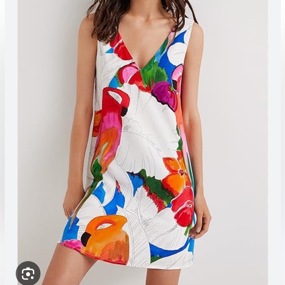 DESIGUAL Kailua Parrot Print Dress